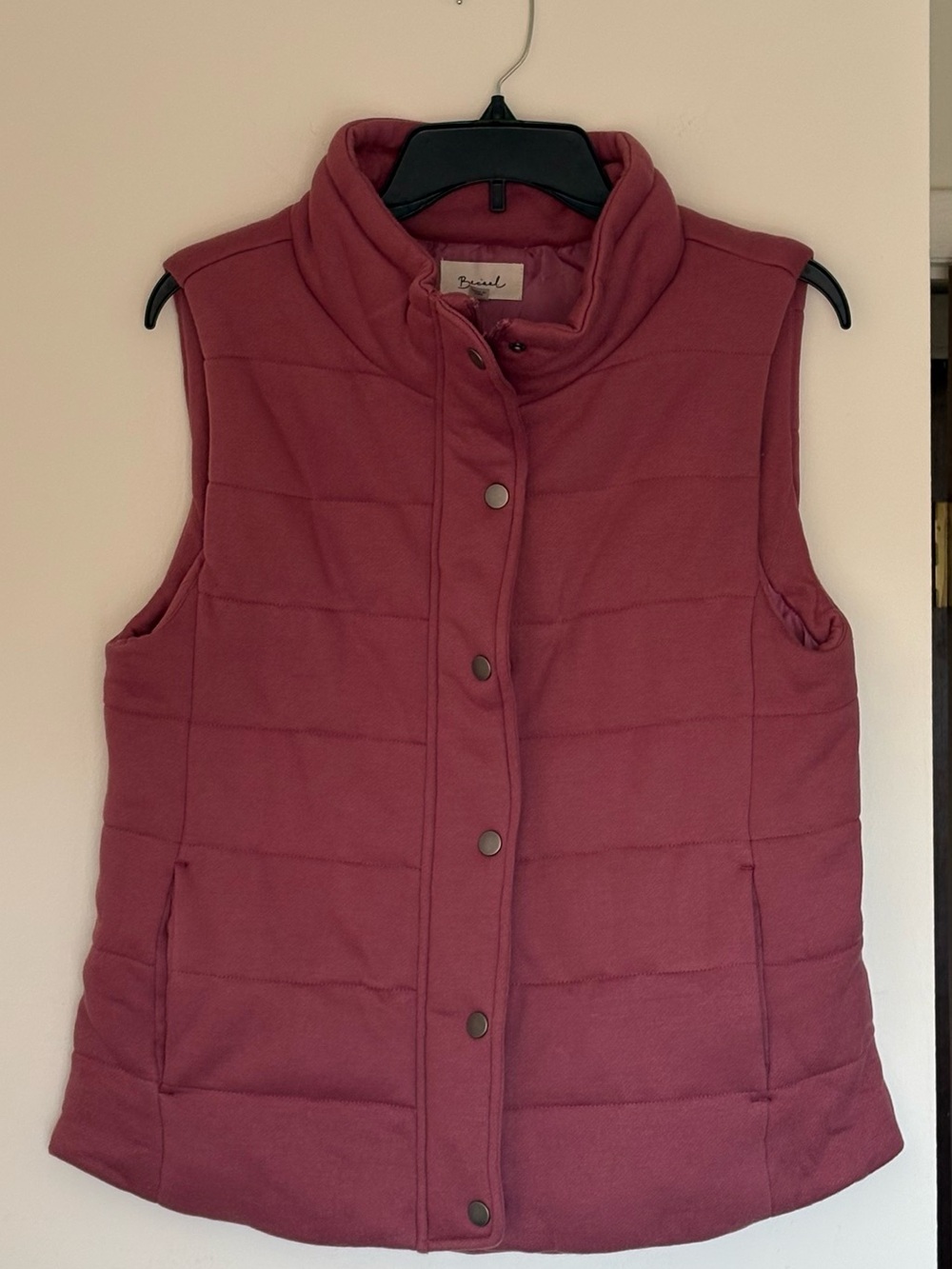 Beceel / Becaal Dusty Rose Lightweight Quilted Vest, Stand Collar - Large